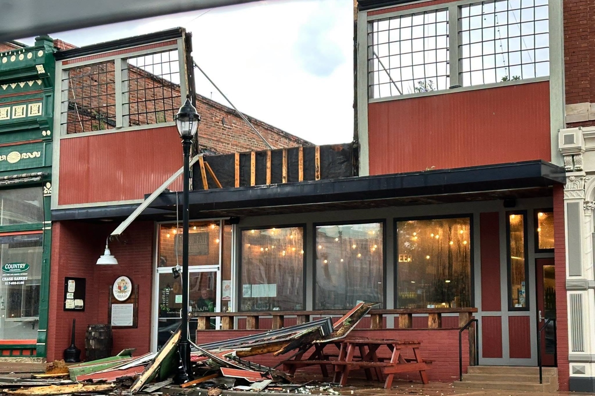 Hand of Fate Brewing Company in Petersburg sustained damage following severe weather Wednesday, June 17.