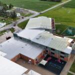 Meridian Elementary School in Blue Mound suffered damage in Wednesday's severe weather.