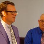 Peter Cadigan, right, listens as attorney Justin Kuehn speaks to reporters following Cadigan's sentencing.