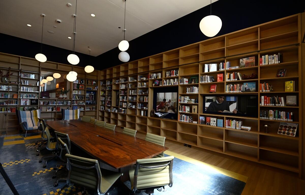 The President's reading room at the Chicago Public Library at the Obama Presidential Center in Chicago, Thursday, May 28, 2026. (AP Photo/Paul Beaty)