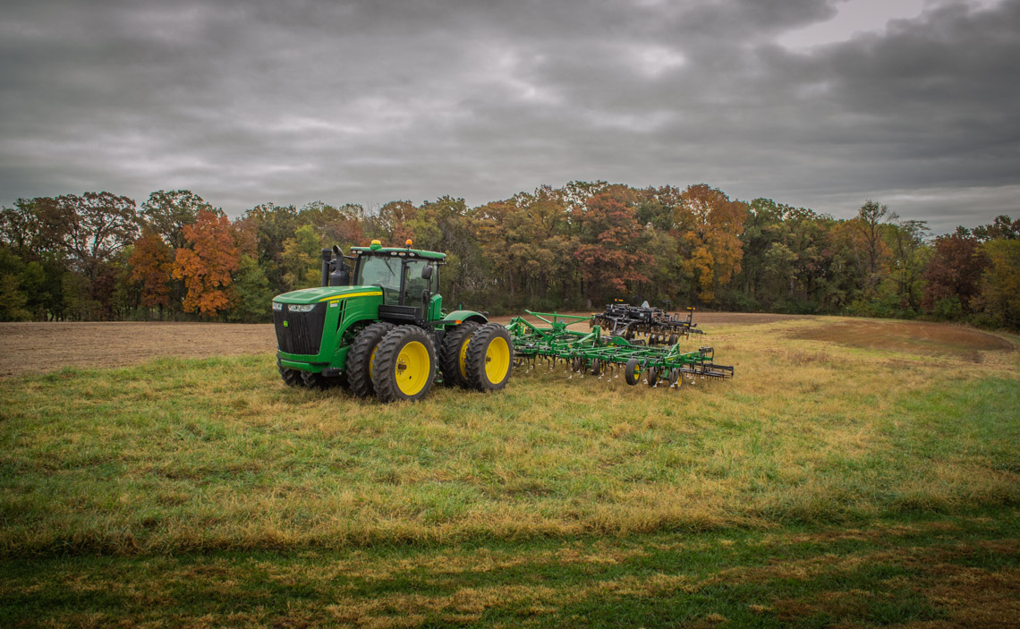 A tractor sits on a Christian County farm. (Capitol News Illinois file photo by Jerry Nowicki)