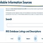 The homepage for the Illinois Reliable Information Sources, or IRIS, program, a new source for finding digital informational and research databases through your local library or the State Library website. (courtesy Illinois State Library)