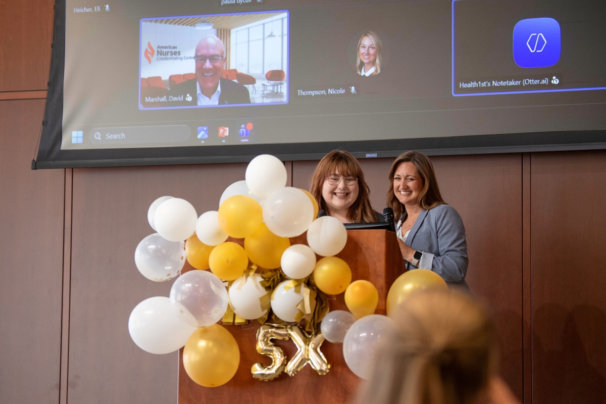 Kimberly Yeley, magnet program coordinator and Jennifer Bond, vice president and chief nursing officer, Springfield Memorial Hospital