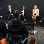 Representatives from Illinois nonprofits discussed the impacts of federal funding cuts on human services at an April Civic Federation panel in Chicago. (Medill Illinois News Bureau photo by Hannah Webster)