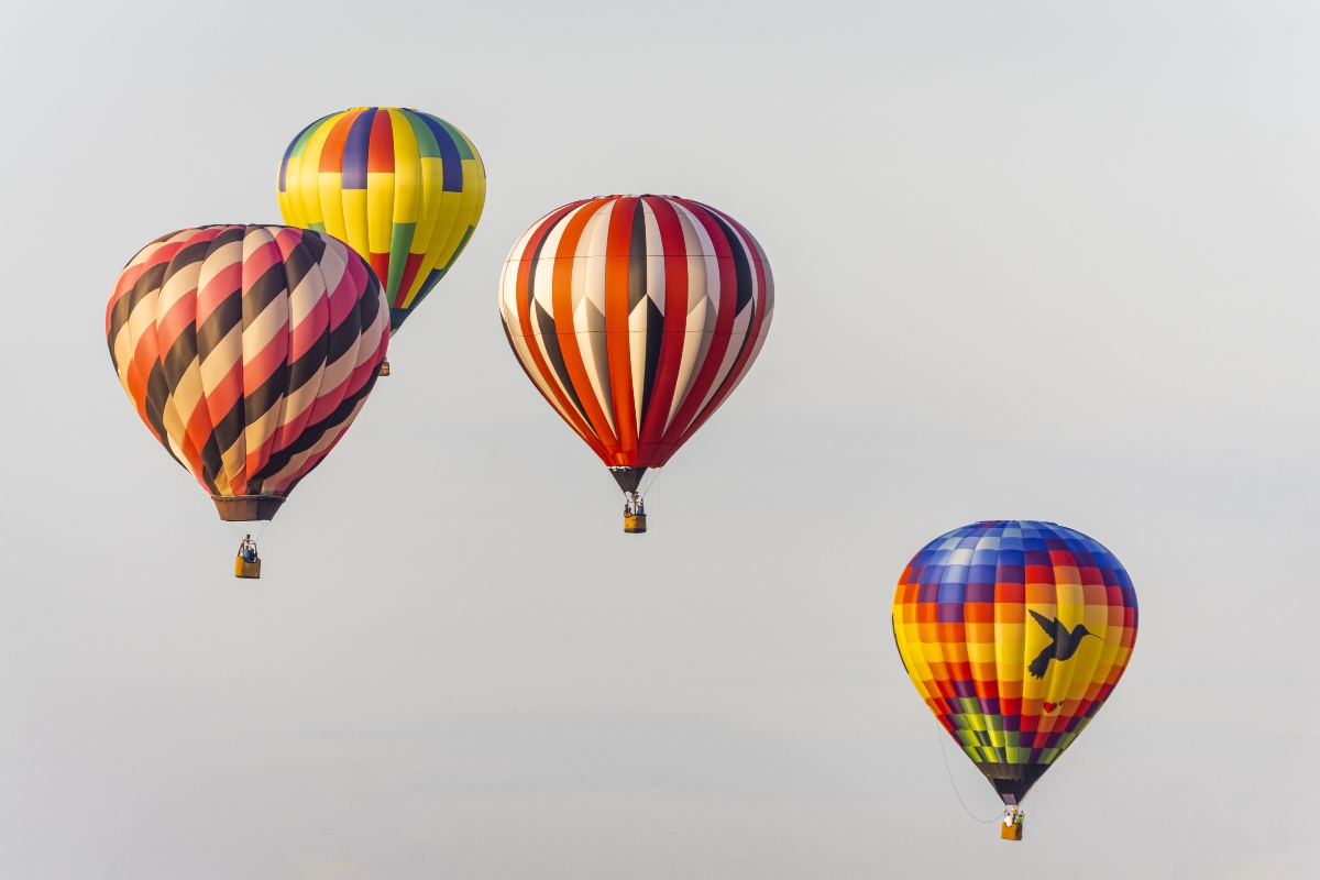 Hot-air balloons fly in Central Illinois.