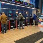 Hartford, Connecticut - February 1, 2025: Fans place bets at a Fanatics Sportsbook at the XL Center in the Connecticut state capital city of Hartford.