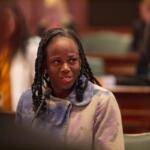 Rep. Carol Ammons, D-Urbana, speaks on the House floor on May 21, 2026. Ammons will be the subject of an investigating committee. (Capitol News Illinois photo by Jerry Nowicki)