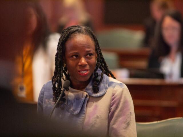 Rep. Carol Ammons, D-Urbana, speaks on the House floor on May 21, 2026. Ammons will be the subject of an investigating committee. (Capitol News Illinois photo by Jerry Nowicki)