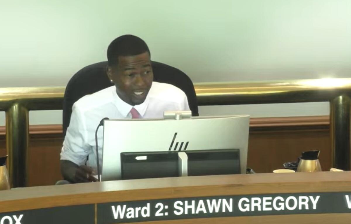 Alderman Shawn Gregory, Ward 2, speaks at the July 7, 2026 Springfield City Council meeting.