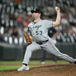 Chicago White Sox pitcher Brandon Eisert throws during the ninth inning of a baseball game against the Baltimore Orioles, Monday, June 29, 2026, in Baltimore. (AP Photo/Nick Wass)