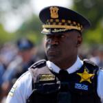 FILE - Chicago Police Superintendent Larry Snelling watches a march to the Democratic National Convention Monday, Aug. 19, 2024, in Chicago. (AP Photo/Alex Brandon,File)