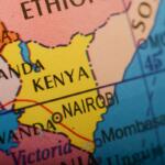 A map showing the country of Kenya.