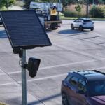 A Flock license plate reader camera.