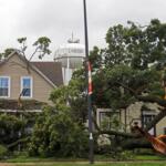 Storm damage can be seen throughout Lansing, Illinois, on Aug. 14, 2026. (Capitol News Illinois photo by Maggie Dougherty)