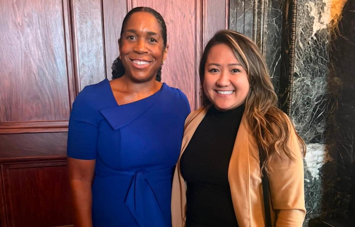 Teresa Tran, candidate for Springfield City Council Ward 8 (right) with Lt. Gov. Juliana Stratton.