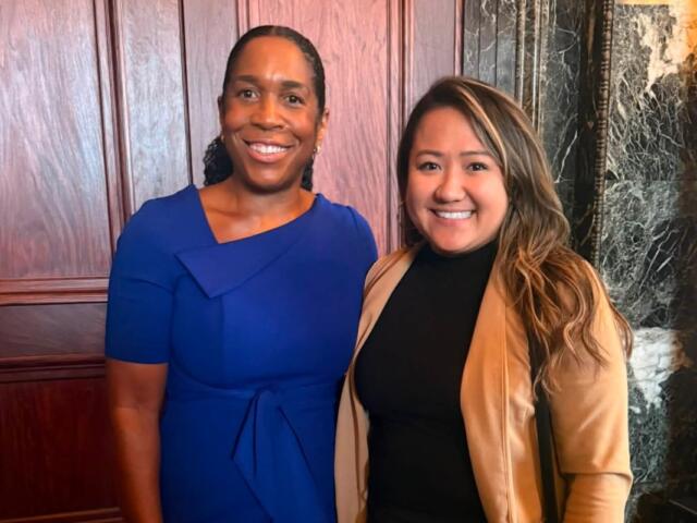 Teresa Tran, candidate for Springfield City Council Ward 8 (right) with Lt. Gov. Juliana Stratton.