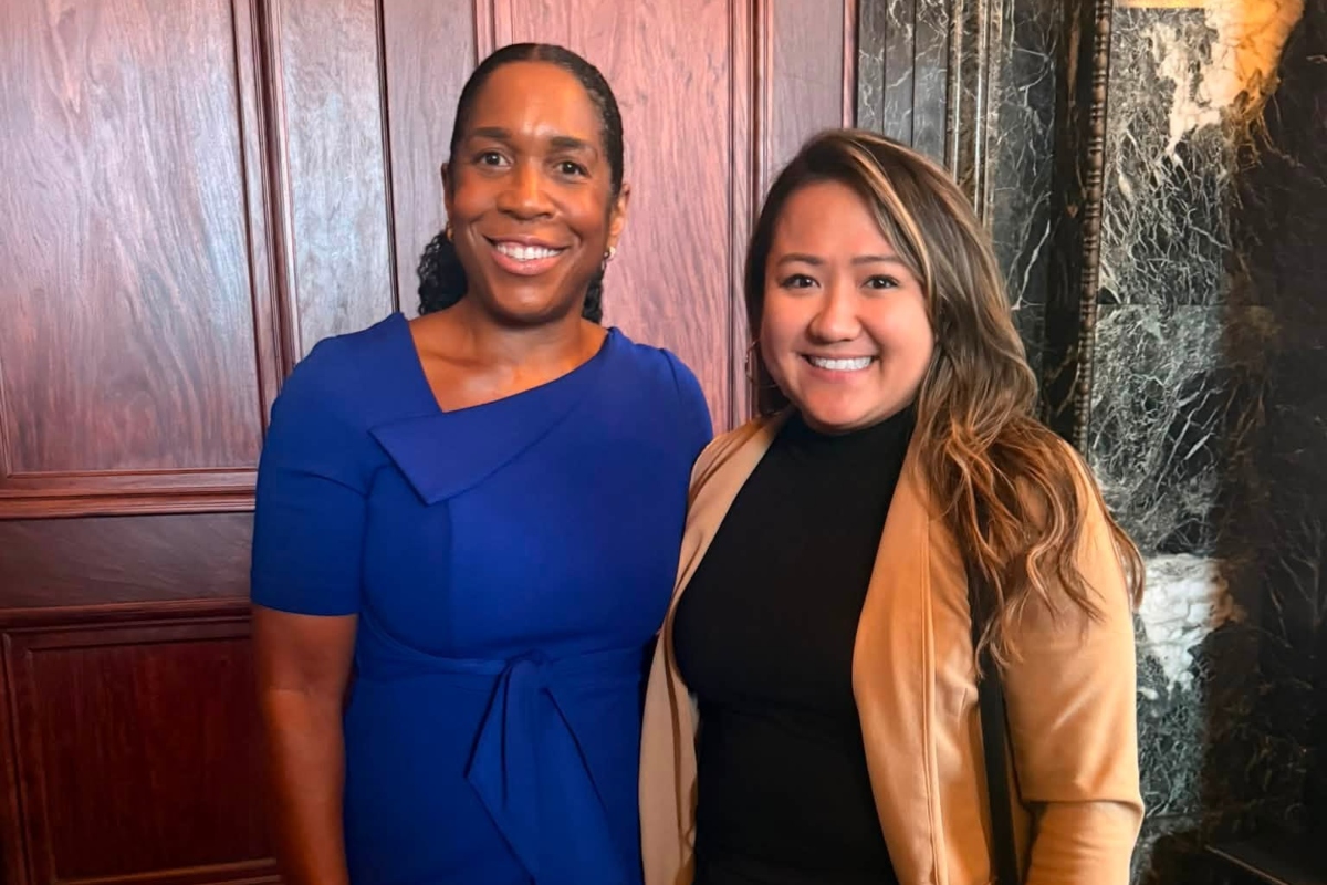 Teresa Tran, candidate for Springfield City Council Ward 8 (right) with Lt. Gov. Juliana Stratton.