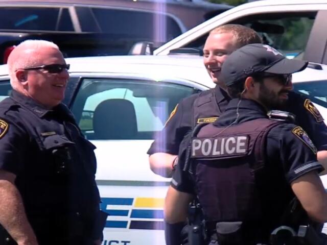 Local law enforcement gather in Sherman Monday to honor late New Berlin Police Chief Terry Nydegger.