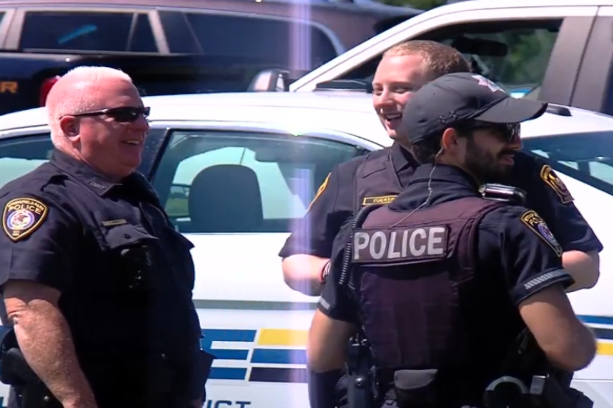 Local law enforcement gather in Sherman Monday to honor late New Berlin Police Chief Terry Nydegger.