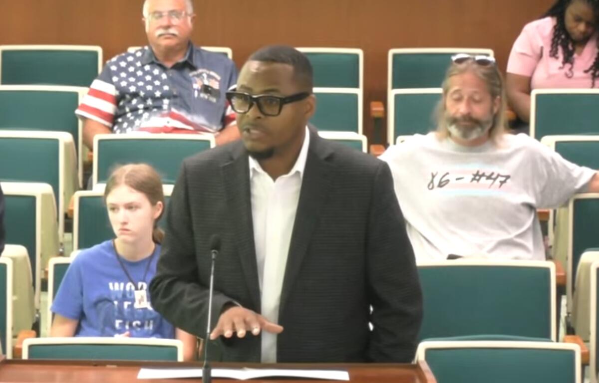 Aaron Batiste of Republic Services speaks Tuesday, August 18, 2026, to the Springfield City Council.