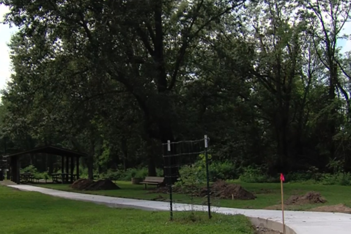 Storm damage at Lincoln Homestead State Park and Memorial.