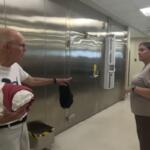 David Butt talks to an employee of ImpactLife in Springfield.