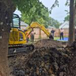 Crews dig up the back yard of an undisclosed home in Auburn in the investigation of Brenda Bottoms, reported missing in 1987.