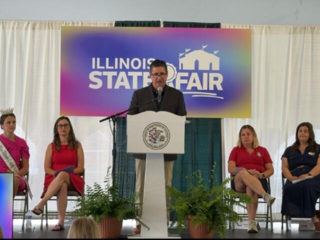 Jerry Costello, Director of the Illinois Department of Agriculture, speaks Thursday, August 6, at the Illinois State Fair Press Preview Day.
