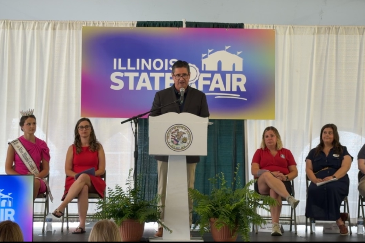 Jerry Costello, Director of the Illinois Department of Agriculture, speaks Thursday, August 6, at the Illinois State Fair Press Preview Day.
