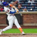 New York Mets' Tyrone Taylor hits a three-run home run during the seventh inning of a baseball game against the Atlanta Braves Monday, July 27, 2026, in New York. (AP Photo/Frank Franklin II)