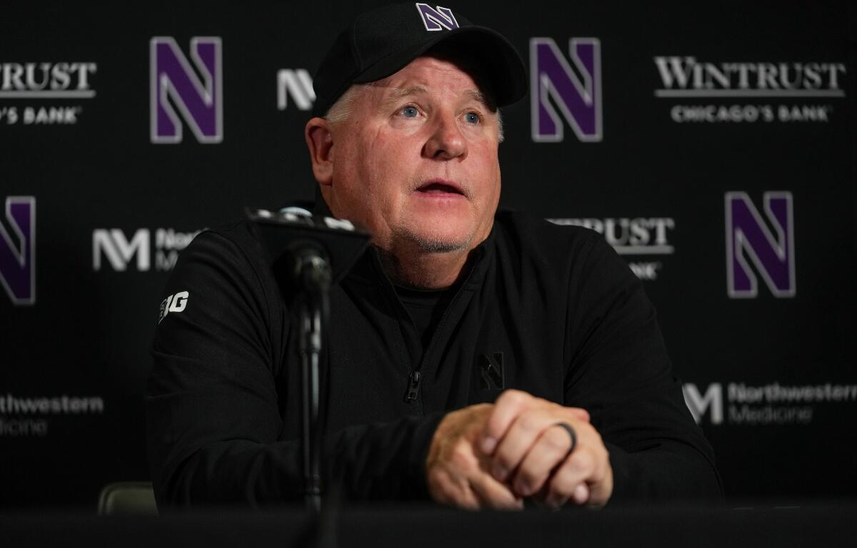 FILE - Northwestern's new offensive coordinator Chip Kelly attends an NCAA college football press conference, Wednesday, Feb. 4, 2026, in Evanston, Ill. (AP Photo/Erin Hooley, file)