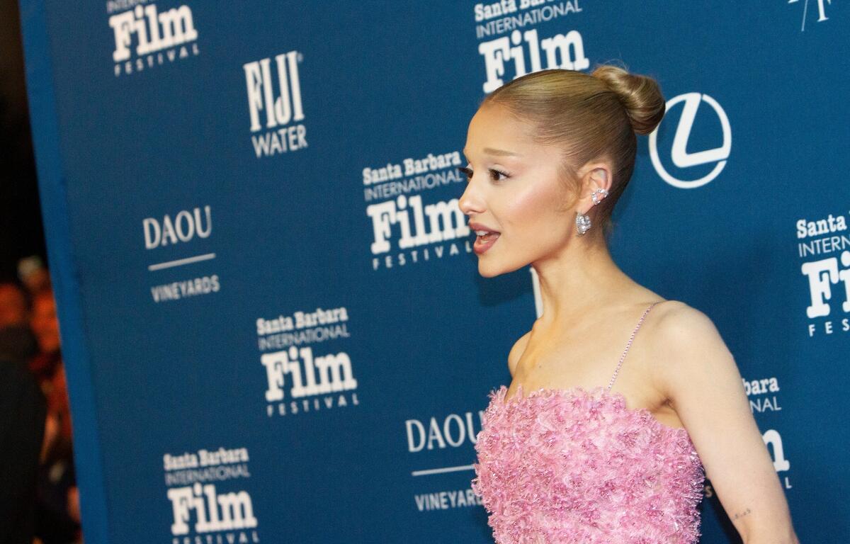 Ariana Grande attends the 40th Santa Barbara International Film Festival's Virtuosos Award ceremony at The Arlington Theatre in Santa Barbara, California on February 09, 2025.