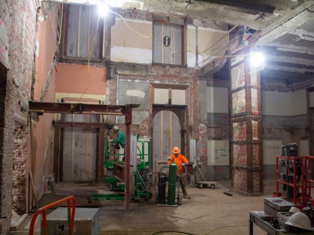 This photo from 2023 shows the space between floors after removal of the mezzanine level. (Capitol News Illinois file photo) 