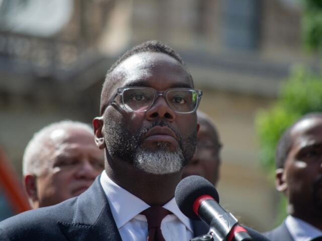 FILE - Chicago Mayor Brandon Johnson appears outside the state Capitol building in Springfield in May 2026. (Capitol News Illinois photo by Jerry Nowicki)