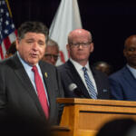 Gov. JB Pritzker speaks at an event at the Illinois Governor’s Mansion in Springfield on Aug. 11, 2026. (Capitol News Illinois photo by Jerry Nowicki)