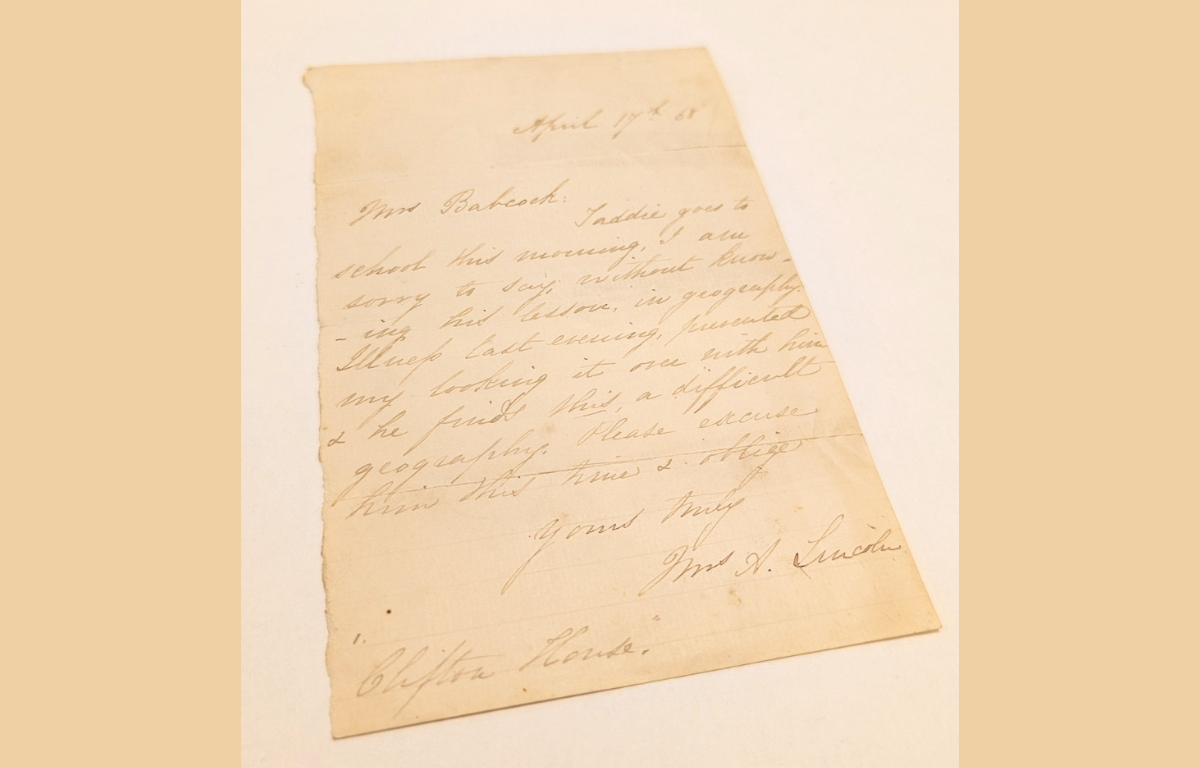 A letter written by Mary Todd Lincoln, dated April 17, 1868, has been donated to the Abraham Lincoln Presidential Library and Museum.