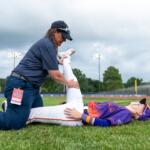 Athelitic training faculty and students working on athletes from the Women's Professional Baseball League (WPBL) before their game on Wednesday, August 19, 2026.