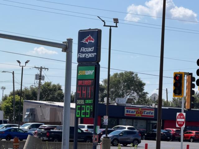 The price of a gallon of diesel fuel Tuesday, September 15 at a Road Ranger station near the Capitol Media Group studios in Springfield.