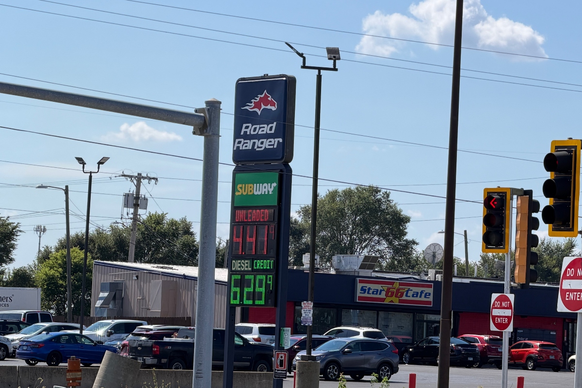 The price of a gallon of diesel fuel Tuesday, September 15 at a Road Ranger station near the Capitol Media Group studios in Springfield.