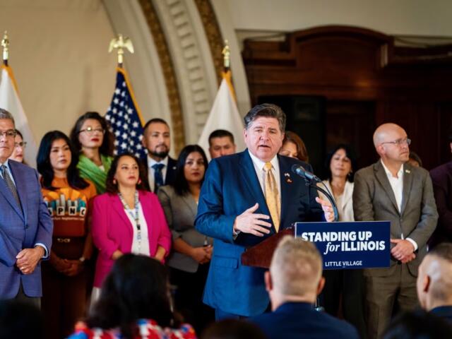 Gov. JB Pritzker spoke Tuesday, September 15, in Chicago's "Little Village" neighborhood about "Operation Midway Blitz."