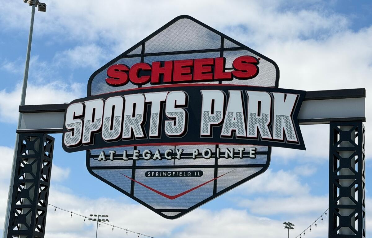 The sign at the entrance to Scheel's Sports Park.