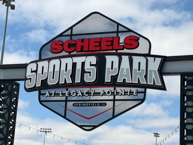 The sign at the entrance to Scheel's Sports Park.