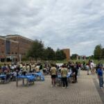 More than 250 people getting ready to participate in the annual "Out of the Darkness Walk" at the UIS Student Union Saturday, September 26.