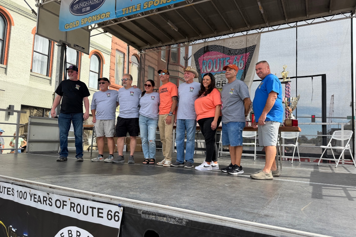 Organizers of the International Route 66 Mother Road Festival and Mayor Misty Buscher gather for a photo Sunday, September 27.,