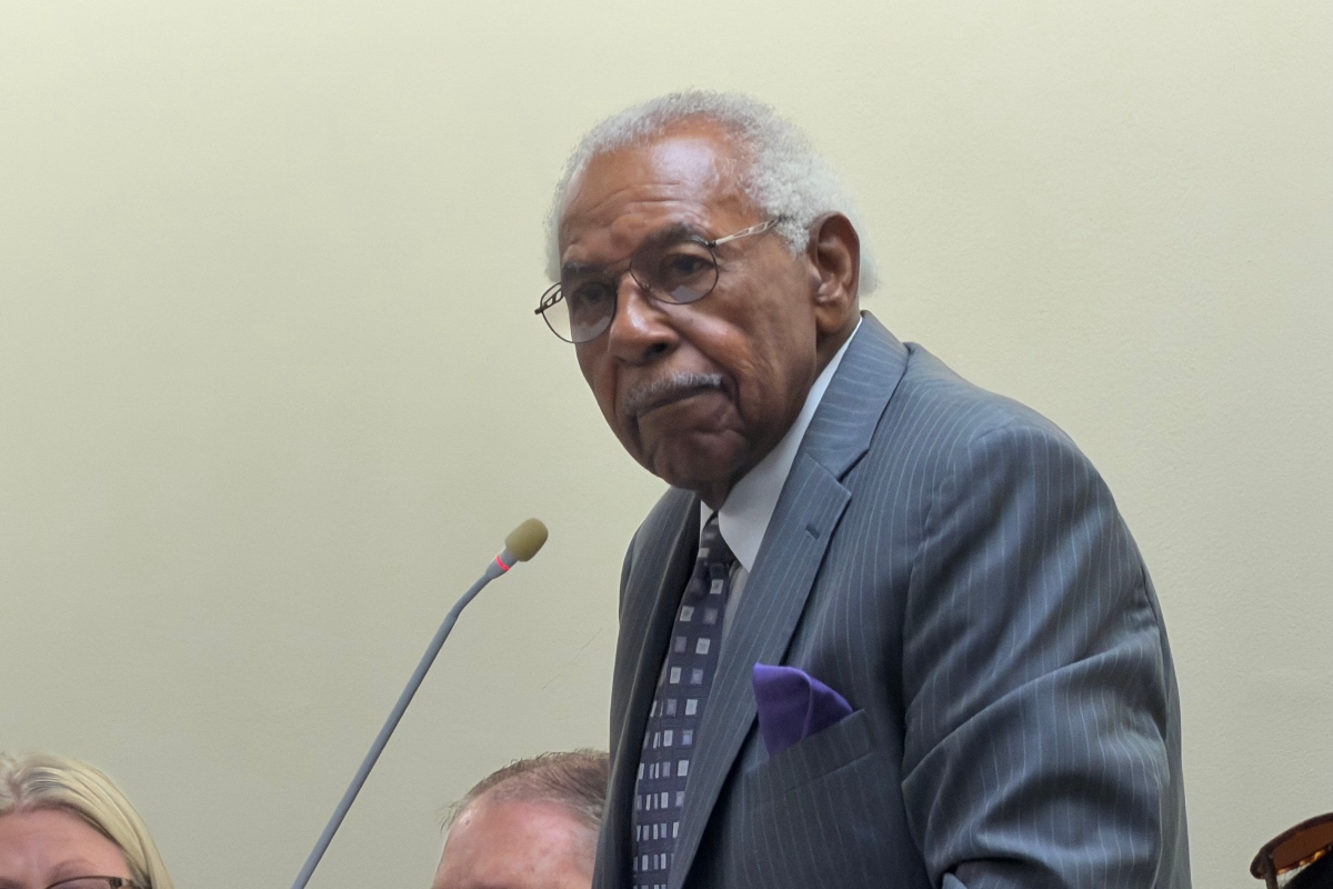 Elbert Betts, founder of the "Back to School/Stay in School" program, spoke to the Springfield Public School Board Tuesday, September 9.