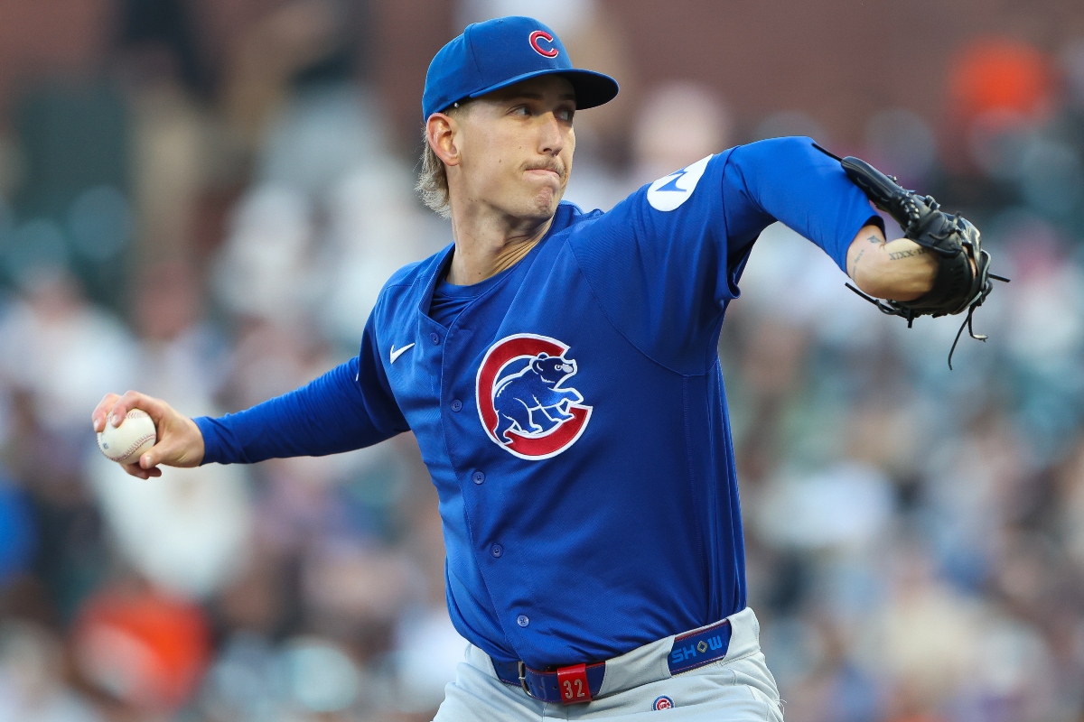 FILE - Chicago Cubs pitcher Ben Brown throws to a San Francisco Giants batter during the first inning of a baseball game, June 13, 2026, in San Francisco. (AP Photo/Scott Marshall, File)