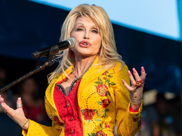 Newport, Rhode Island, USA - July 27,2019: Dolly Parton performs at The Newport Folk Festival in Rhode Island.