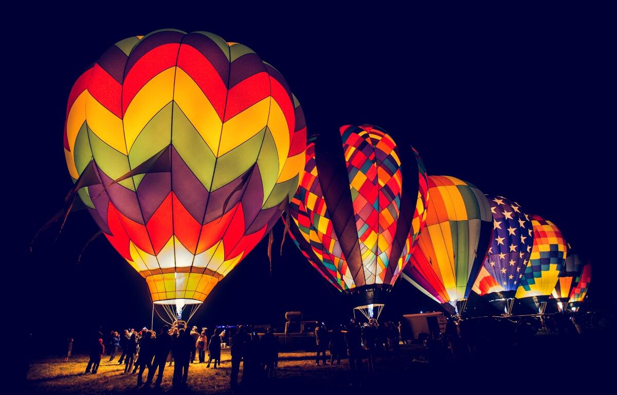 Hot Air Balloons At Night