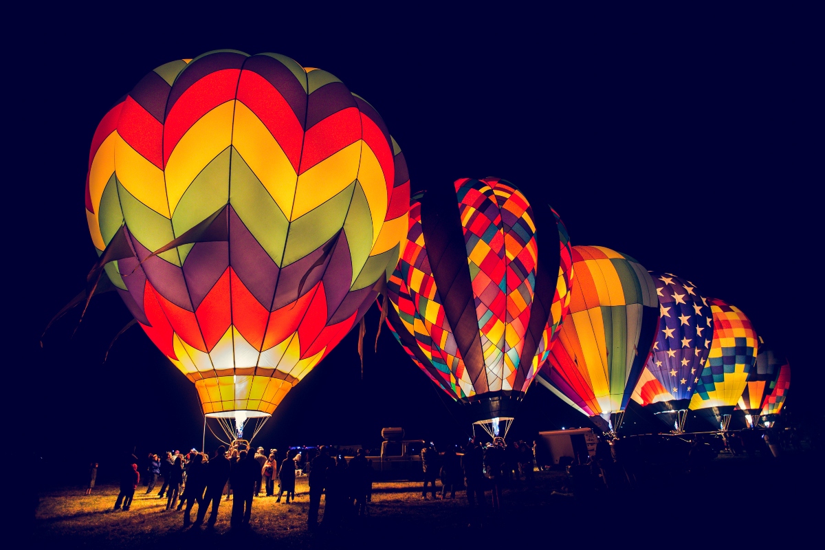 Hot Air Balloons At Night
