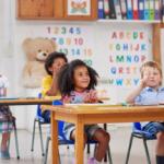 With preschool, your child gets a head start. Shot of a group of preschool students sitting in a classroom.